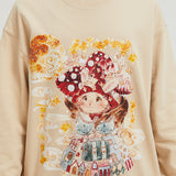 Mushroom Rabbit Under the Moon Sweatshirt COTTON Nichesou