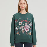 Girl with Forest Rabbit Sweatshirt COTTON Nichesou