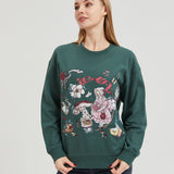 Girl with Forest Rabbit Sweatshirt COTTON Nichesou