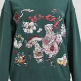 Girl with Forest Rabbit Sweatshirt COTTON Nichesou