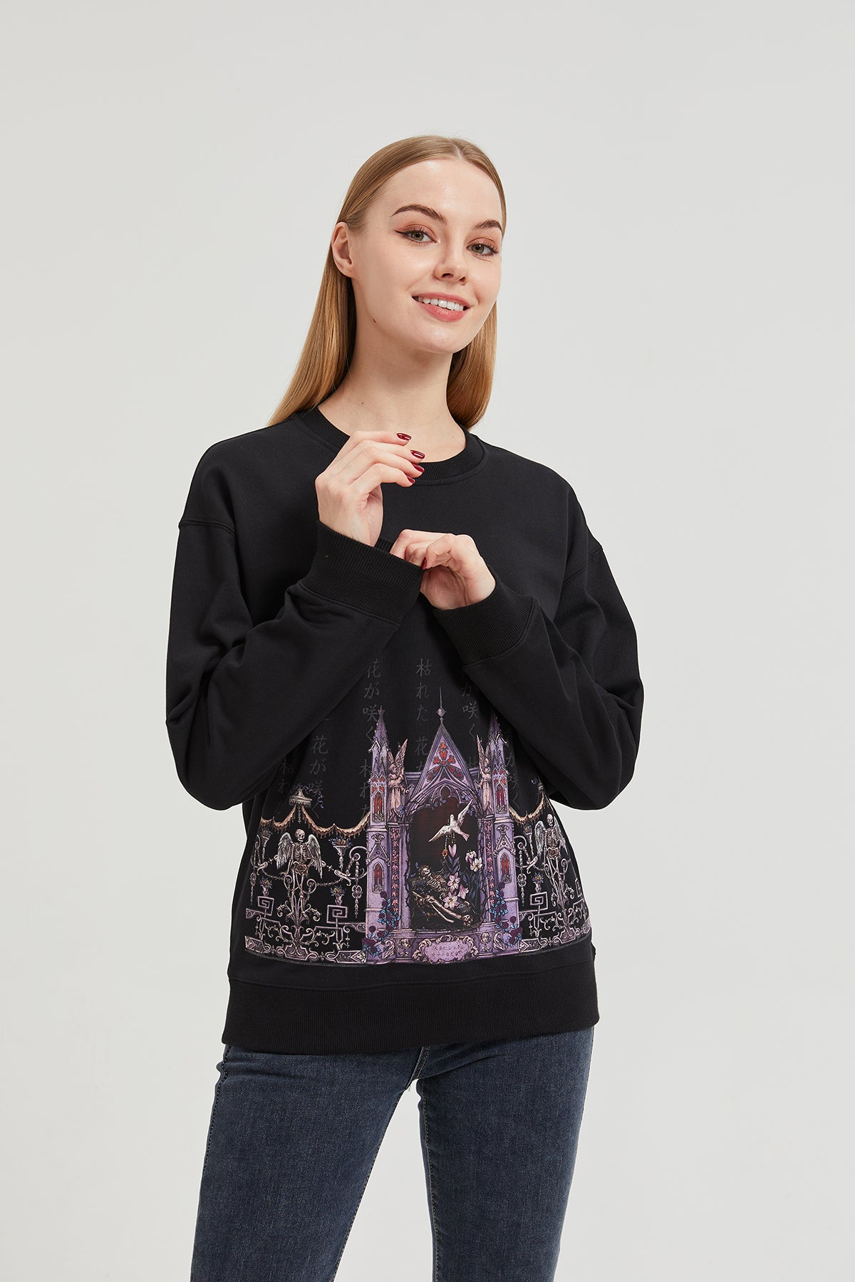 Blossom Skeleton Sweatshirt COTTON Nichesou