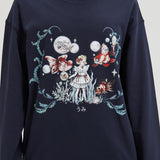 Girl with Fish Under the Sea Sweatshirt COTTON Nichesou