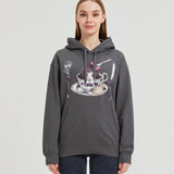 Knife and Fork Teacup Girl Hoodie COTTON Thin Nichesou