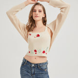 Strawberry Sweet Knit Shrug Crop Cardigan