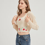 Strawberry Sweet Knit Shrug Crop Cardigan