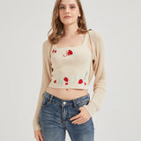 Strawberry Sweet Knit Shrug Crop Cardigan