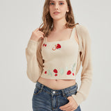 Strawberry Sweet Knit Shrug Crop Cardigan