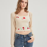 Strawberry Sweet Knit Shrug Crop Cardigan