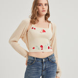 Strawberry Sweet Knit Shrug Crop Cardigan