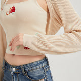 Strawberry Sweet Knit Shrug Crop Cardigan