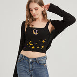 Dark Moon Night Knit Shrug Crop Cardigan