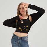 Dark Moon Night Knit Shrug Crop Cardigan