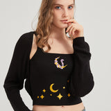 Dark Moon Night Knit Shrug Crop Cardigan