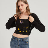 Dark Moon Night Knit Shrug Crop Cardigan