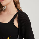 Dark Moon Night Knit Shrug Crop Cardigan