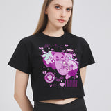 Toxic Berry Cat Croppped T-shirt Nichesou BLACK