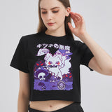 Demon Evil Fox Cropped T-shirt Nichesou