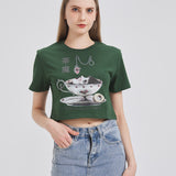 Tea Cup Girl Demon Cropped T-shirt Nichesou