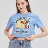 Chicken Wanted Poster Cropped T-shirt Nichesou