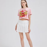 Strawberry Barrel Frog Cropped T-shirt Nichesou