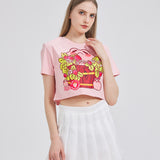 Strawberry Barrel Frog Cropped T-shirt Nichesou