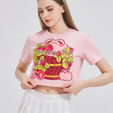 Strawberry Barrel Frog Cropped T-shirt Nichesou