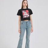 Nine Tail Fox Cropped T-shirt Nichesou BLACK