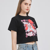 Nine Tail Fox Cropped T-shirt Nichesou BLACK