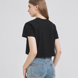 Nine Tail Fox Cropped T-shirt Nichesou BLACK