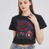 Black Mothman Cat Cropped T-shirt Nichesou