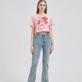 Nine Tail Fox Cropped T-shirt Nichesou PINK