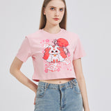 Nine Tail Fox Cropped T-shirt Nichesou PINK