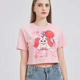 Nine Tail Fox Cropped T-shirt Nichesou PINK