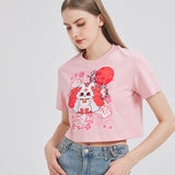 Nine Tail Fox Cropped T-shirt Nichesou PINK