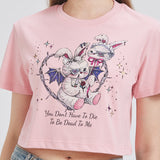 Devil Bunny With Head Balloon Cropped T-shirt Nichesou