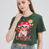 Forest Fox Cropped T-shirt Nichesou