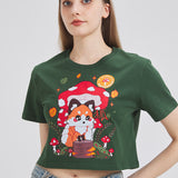 Forest Fox Cropped T-shirt Nichesou