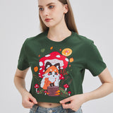 Forest Fox Cropped T-shirt Nichesou