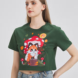 Forest Fox Cropped T-shirt Nichesou