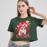 Forest Fox Cropped T-shirt Nichesou