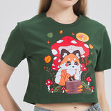 Forest Fox Cropped T-shirt Nichesou