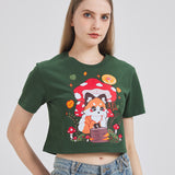 Forest Fox Cropped T-shirt Nichesou