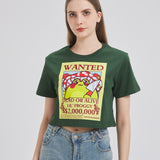 Mushroom Frog Wanted Poster Cropped T-shirt Nichesou