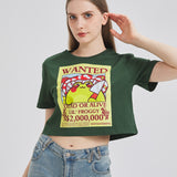 Mushroom Frog Wanted Poster Cropped T-shirt Nichesou