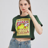 Mushroom Frog Wanted Poster Cropped T-shirt Nichesou