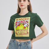 Mushroom Frog Wanted Poster Cropped T-shirt Nichesou