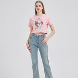 Dark Bear Holding Gun Cropped T-shirt Nichesou