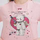 Dark Bear Holding Gun Cropped T-shirt Nichesou