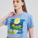 Moon Lotus Frog Cropped T-shirt Nichesou