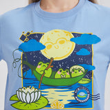 Moon Lotus Frog Cropped T-shirt Nichesou